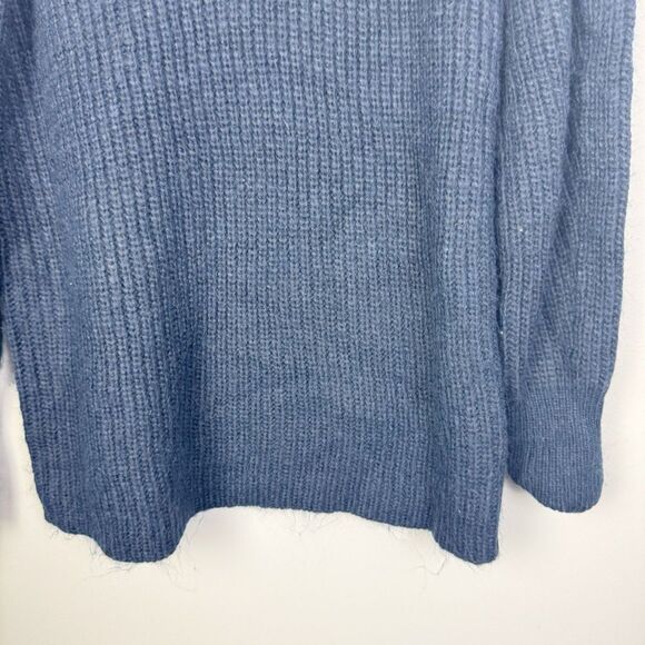BILTMORE | Navy Blue Crewneck Puff Sleeve Sweater Women’s Size Medium - Picture 3 of 6
